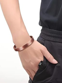 Peora - Rose Gold Plated Fancy Kada Bracelet Jewellery Gift for Unisex (Adjustable)