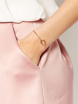 Peora - Rose Gold Plated Stylish Kada Bracelet Jewellery Gift for Women (Adjustable)