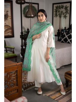CHHAYA MEHROTRA - Off White Dhruvi Kurta with Pant and Dupatta (Set of 3)