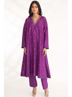 CHHAYA MEHROTRA - Purple Iya Kurta with Pant (Set of 2)