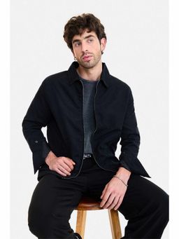 Snitch - Black Polyester Collar Neck Jacket