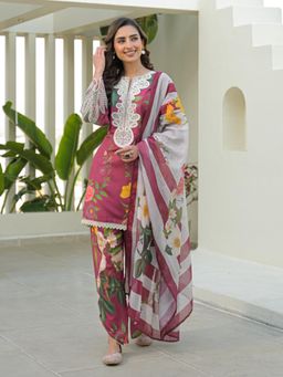 Autumnlane - Dagdai Brink Lace Work Kurta and Pant with Dupatta