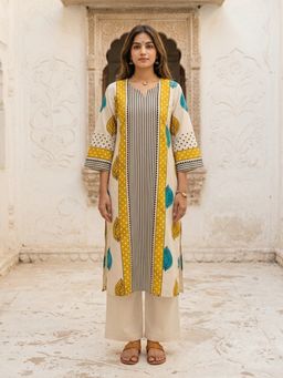Autumnlane - Virosh Canary Printed Cotton Kurta with Pant