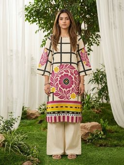 Autumnlane - Virosh Taffy Cotton Printed Kurta with Palazzo