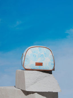 Pipa Bella by Nykaa Fashion - Beachy Blue & Grey Floral Sophie D Shaped Travel Pouch