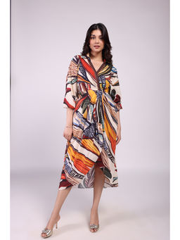 Poppi - Cinnamon Printed Wrap Dress