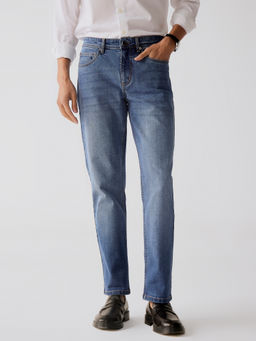 Andamen - Mens Casual Twill Woven Placement Embroidery Regular Fit Jeans