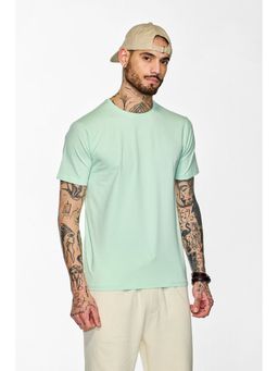 Snitch - Men Mint Green Solid Half Sleeves Slim Fit Casual T-Shirt