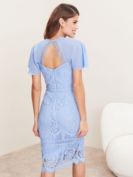 lipsy blue lace dress Buy Lipsy Blue Premium Scallop Lace Overlay A Line Dress from Next Germany