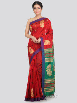 PinkLoom - Women's Cotton Silk Saree With Unstitched Blouse Piece