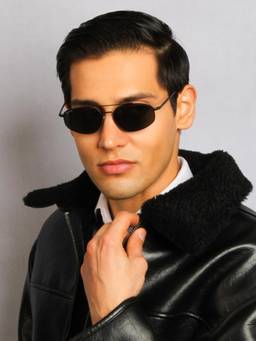 TED SMITH - Grey Aviator Sunglasses 100% Uv Protected Men & Women Black