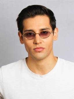 TED SMITH - Purple Oval Sunglasses 100% Uv Protected Men & Women Gold