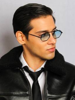 TED SMITH - Blue Octagon Sunglasses 100% Uv Protected Men & Women