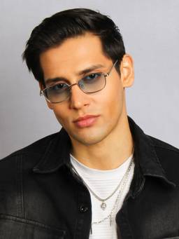 TED SMITH - Blue Rectangle Sunglasses 100% Uv Protected Men & Women