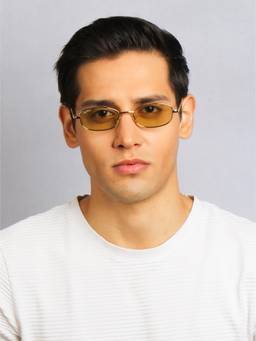 TED SMITH - Yellow Oval Sunglasses 100% Uv Protected Men & Women
