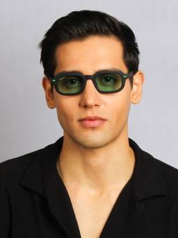 TED SMITH - Green Rectangle Sunglasses 100% Uv Protected Men & Women
