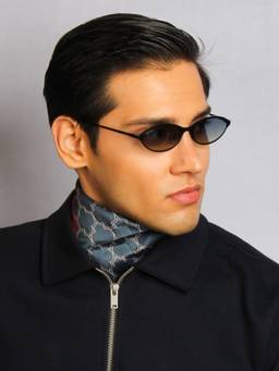 TED SMITH - Blue-Yellow Oval Sunglasses 100% Uv Protected Women