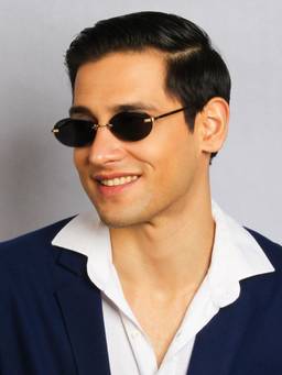 TED SMITH - Grey Oval Sunglasses 100% Uv Protected Women