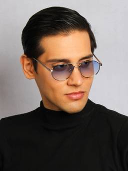 TED SMITH - Blue Aviator Sunglasses 100% Uv Protected Men & Women