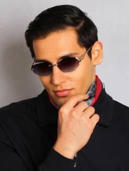 TED SMITH - Blue Graded Oval Sunglasses 100% Uv Protected Men & Women