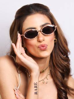 TED SMITH - Grey Oval Sunglasses 100% Uv Protected Women