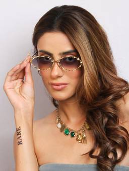 TED SMITH - Blue Graded Oval Sunglasses 100% Uv Protected Women