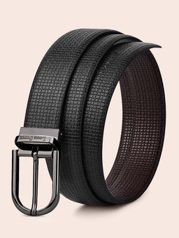 Louis Stitch - Mens Black & Brown Formal Italian Leather Reversible Belt