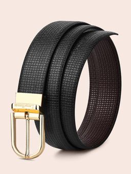 Louis Stitch - Mens Black & Brown Formal Italian Leather Reversible Belt