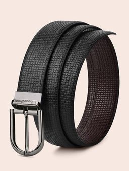 Louis Stitch - Mens Black & Brown Formal Italian Leather Reversible Belt