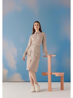 Muvazo - Brown Polyester Solid/Plain Top With Skirt