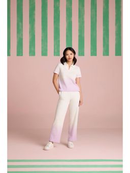 Muvazo - Lavender Crochet Ombre Top With Pant