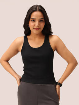 Blissclub - Blissentials Round Neck Built In Tank Top