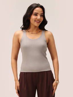 Blissclub - Blissentials Round Neck Built In Tank Top