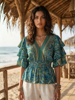 BOHOLYFE - Iseren Coastal Muse Peplum Top