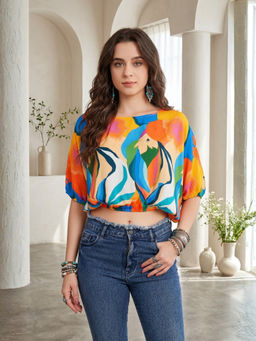 BOHOLYFE - Elowen Sunburst Bloom Boho Crop Top