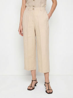 Cover Story - Beige Flared Trouser