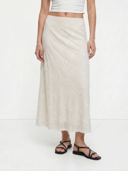 Cover Story - Ivory Embroidered Skirt
