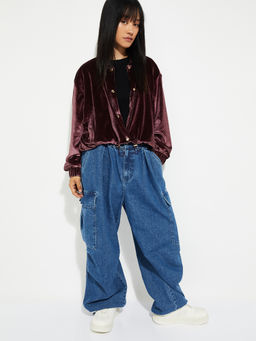 max - Urb_N Women Velour Bomber Jacket