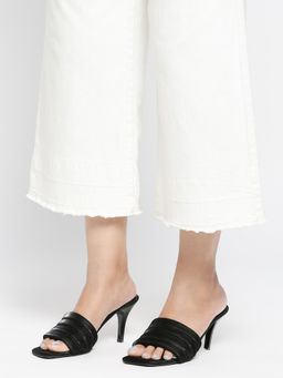 Twenty Dresses by Nykaa Fashion - Black Square Toe Padded Strap Mule Heels