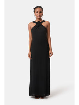 BEYOND - Womens Viscose Solid Black Dress