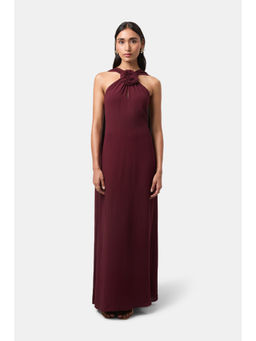 BEYOND - Womens Viscose Solid Wine Dress