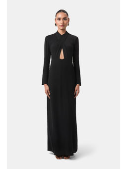 BEYOND - Womens Viscose Solid Black Dress