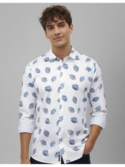 MR BUTTON - White Cotton Floral Shirt