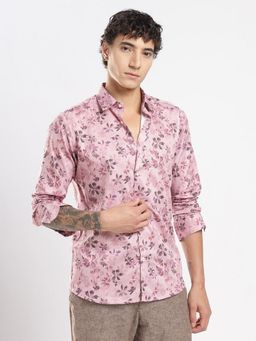 MR BUTTON - Pink Cotton Floral Shirt