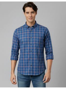 MR BUTTON - Blue Cotton Checks Shirt