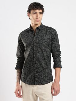 MR BUTTON - Black Cotton Abstract Shirt