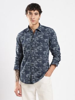 MR BUTTON - Blue Cotton Floral Shirt