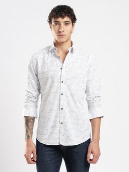 MR BUTTON - White Cotton Floral Shirt