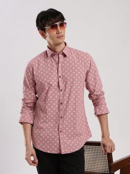 MR BUTTON - Pink Cotton Floral Shirt