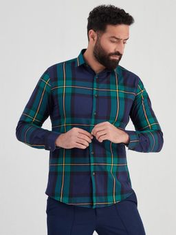 MR BUTTON - Blue Cotton Checks Shirt